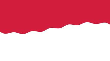 Indonesian flag, red wavy line above white background suitable for digital design projects, brochure covers, website headers, modern backgrounds, abstract graphics. vector