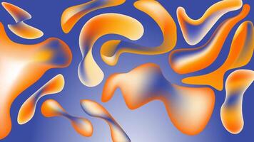 Orange and blue abstract shapes against a gradient background. Perfect for modern designs, social media posts, or website backgrounds. vector