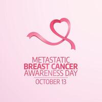 Metastatic Breast Cancer Awareness Day design template good for celebration usage. Ribbon design. flat design. eps 10. vector