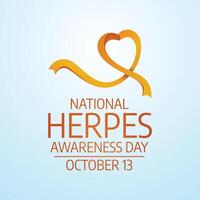 National Herpes Awareness Day design template good for celebration usage. Ribbon design. flat design. eps 10. vector