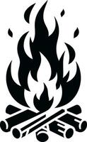 Flames symbols flat style silhouette, fire silhouette vector