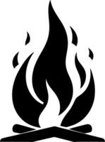 Flames symbols flat style silhouette, fire silhouette isolated design in black and white background vector