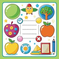 elements with math educational vector