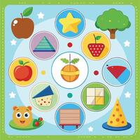 elements with math educational vector