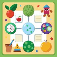 elements with math educational vector