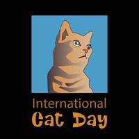 International Cat Day Sign and Badge vector