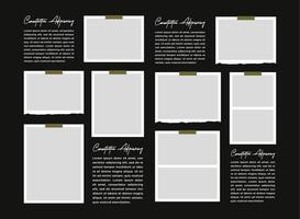 Pictures or photos frame collage abstract photo frames and digital photo wall template vector