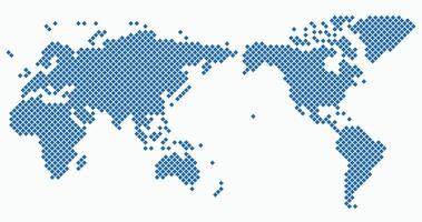 Square shape world map on white background. vector