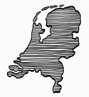 Doodle freehand drawing of Netherlands map. vector