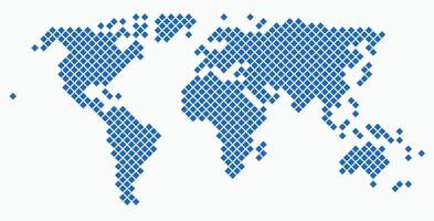Square shape world map on white background. vector