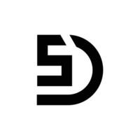 Letter Sd modern shapes alphabet initial logo idea vector