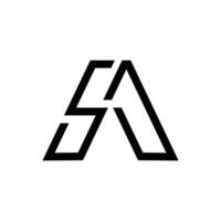 Letter Sa creative line shape modern logo design vector