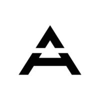 Letter Ah or Ha creative triangle shape initial logo vector