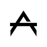 Letter At or Ta creative triangle shape initial logo vector