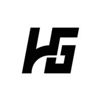 Letter Hg initial modern shape unique monogram logo vector