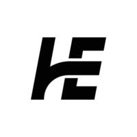 Letter He initial modern shape unique monogram logo vector