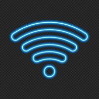 Wifi signal icon in neon style. Wifi signal icon. Web network connect logo sign. Retro sign with glowing neon. illustration vector