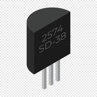 Transistor electronic component. Transistor icon. Isometric transistor. Isometric electronic component. illustration vector