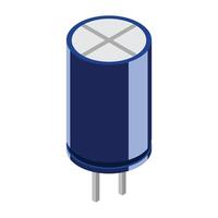 Capacitor electronic component. Capacitor icon. Isometric capacitor. Isometric electronic component. illustration vector