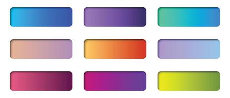Set of modern trendy buttons. Empty web button set. Colorful gradients buttons. Web design elements. illustration vector