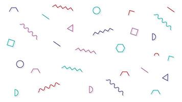 Abstract colorful basic shape design elements isolated on background vector