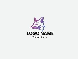 Tech fox logo design with white color background vector