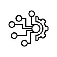 Digital technology gear icon concept. network sign and symbol. vector