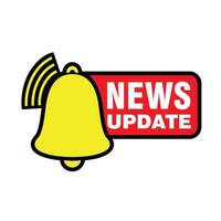 Modern Label New Update With Bell. Web Banner Element. vector