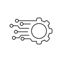 Digital technology gear icon concept. network sign and symbol. vector