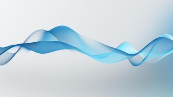 Blue wave on a white background. water liquid linear shape. blue ribbon moves smoothly. A smooth transparent plastic line flows light background. The wavy wiggle of the blue stripe. video