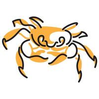 simple illustration, abstract doodle of a crab vector