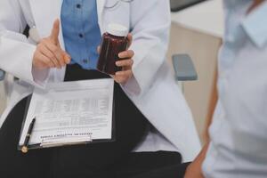 Urologists advise patients about prostate problems. Treatment of cancers of the urinary tract and male reproductive organs The concept of men's health problems Close-up pictures photo