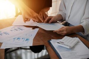 Business meetings to analyze investment strategies and brainstorm sales plans for a more profitable business. photo