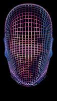 his abstract, colorful intelligence face scanner features a screen that cycles through various glowing colors video