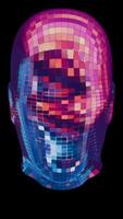 his abstract, colorful intelligence face scanner features a screen that cycles through various glowing colors video