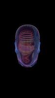 his abstract, colorful intelligence face scanner features a screen that cycles through various glowing colors video