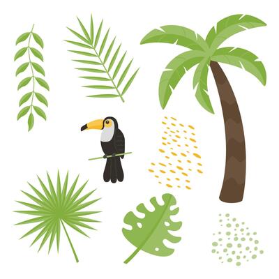 Cute childrens animals set isolated on a white background.