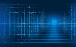Future technology digital background. Abstract Blue Digital cyberspace and light lines network connections concept. vector