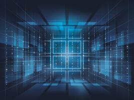 Future technology digital background. Abstract Blue Digital cyberspace and light lines network connections concept. vector
