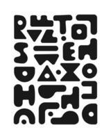 abstract seamless geometric color and alphabet pattern block, vector
