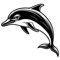 Black and white dolphin design vector