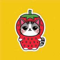 cute cat ice cream vector