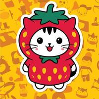 cute cat ice cream vector