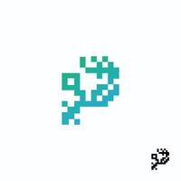 Letter P creative technological modern data pixel QR Code logo vector