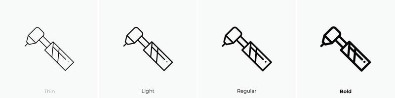 drill icon. Thin, Light, Regular And Bold style design isolated on white background vector
