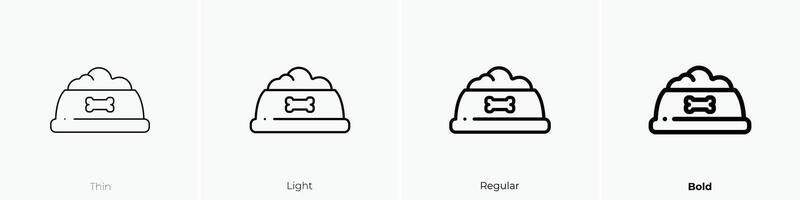 dog bowl icon. Thin, Light, Regular And Bold style design isolated on white background vector