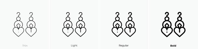 earrings icon. Thin, Light, Regular And Bold style design isolated on white background vector