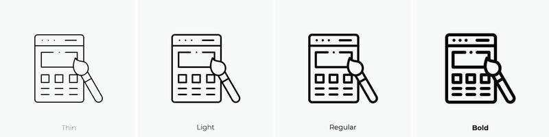 edit icon. Thin, Light, Regular And Bold style design isolated on white background vector