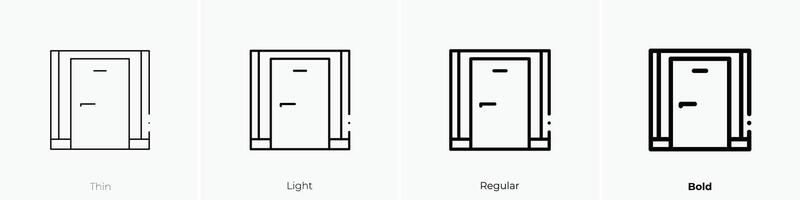 door icon. Thin, Light, Regular And Bold style design isolated on white background vector