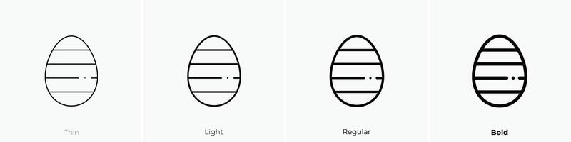 easter egg icon. Thin, Light, Regular And Bold style design isolated on white background vector